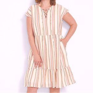 Lane Bryant Women’s Plus Size Dolman-Sleeve Swing Dress With Lace-Up Detail 20